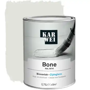 KARWEI binnenlak zijdeglans RAL 9016 bone 750 ml