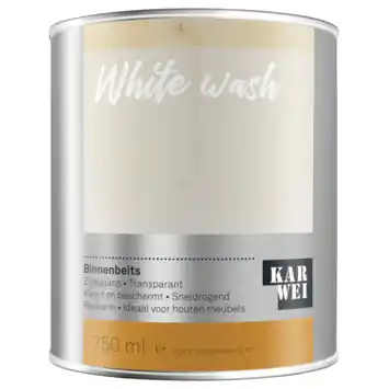 KARWEI binnenbeits transparant white wash 750 ml
