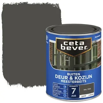CetaBever Meesterbeits Deur & Kozijn zijdeglans dekkend RAL 7022 ombergrijs 750 ml