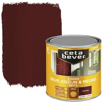CetaBever Deur, Kozijn & Meubelbeits zijdeglans transparant mahonie 250 ml