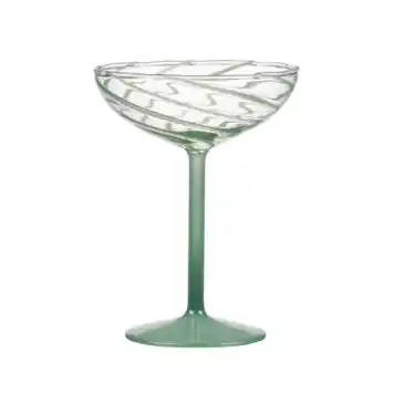 Champagne glas met groene swirls
