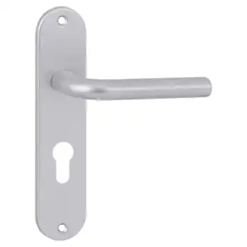 OK deurkruk set ovaal schild profielcilindergat 55 mm aluminium