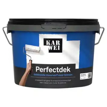 KARWEI Perfectdek muur en plafondverf mat binnen RAL 9010 gebroken wit 2,5 liter