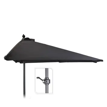 Balkonparasol outdoor halfrond antraciet Ø 250 cm