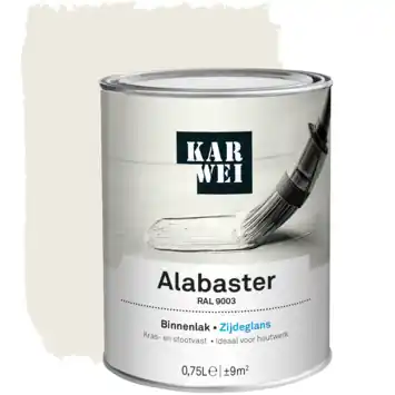 KARWEI binnenlak zijdeglans RAL 9003 alabaster 750 ml