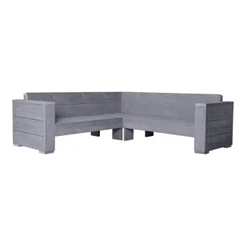 Hoekbank Berlinde grijs steigerhout