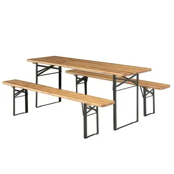 Biertafel naturel hout 200 x 60 cm