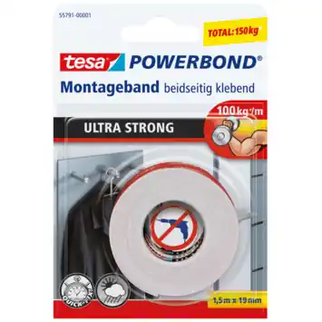 Tesa Powerbond Ultra Strong montagetape 19 mm x 1,5 m