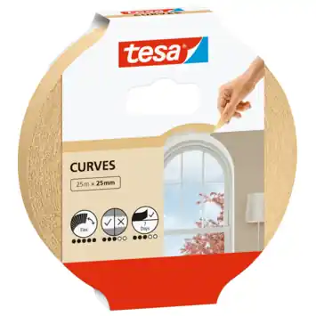 Tesa flexibele afplakband voor rondingen 25 mm x 25 m