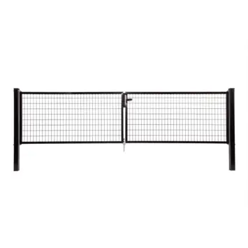 Giardino dubbele tuinpoort Napoli RAL 9005 zwart 170 x 400 cm (2 x 200 cm)