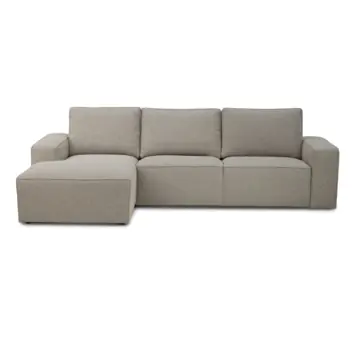 KARWEI loungebank Mack grijs gerecycled stof met links verlenging
