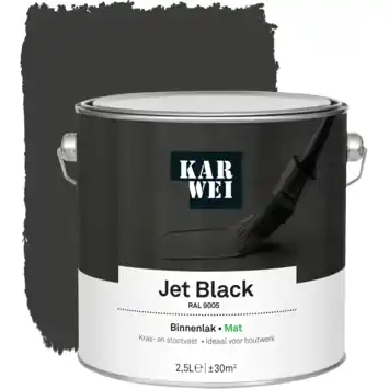 KARWEI binnenlak mat RAL 9005 jet black 2,5 liter