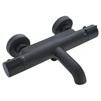 Atlantic thermostatische badkraan Colin zwart 15 cm