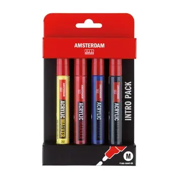 Amsterdam verf marker basisset 4mm (4 stuks)