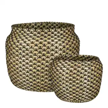 Gracy mand rond zwart - h27xd30cm