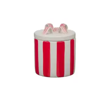Keramieken doos met strik 11x11x13cm
