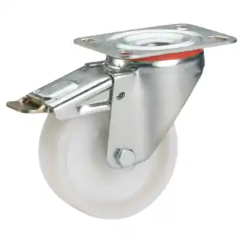 Dornerhelm zwenkwiel op plaat met rem 80 mm
