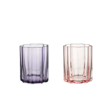 glas bloemvorm paars/roze