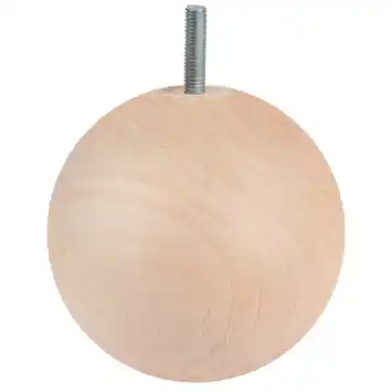 Duraline meubelpoot bol naturel eiken Ø10 cm
