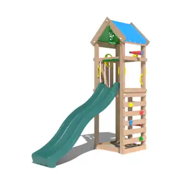 Speeltoestel Jungle Gym Patio douglas met glijbaan donker groen