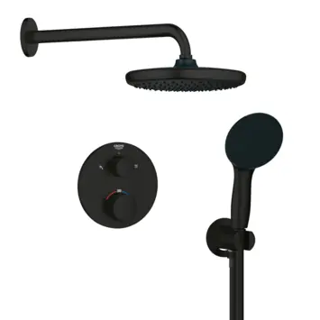 Grohe Precision Thermostat Perfect inbouw douchesysteem met Vitalio Comfort 250 hoofddouche rond Mat Zwart