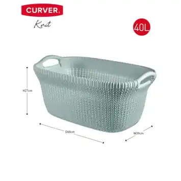 Curver Knit Wasmand 40L - Misty Blue