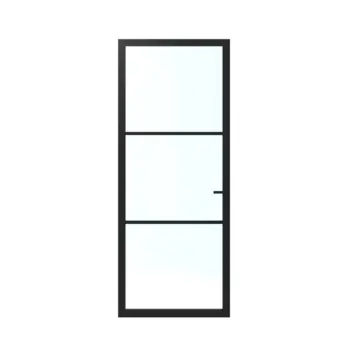 Lundia binnendeur Lumen En 1C02 blank glas zwart gegrondverfd stomp 93 x 211,5 cm inclusief deurbeslag Tord