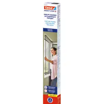 tesa Insect Stop raamhor Clip-on frame 100 x 120 cm zwart