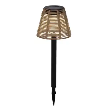 Solar tuinsteker met rotan lampenkapje