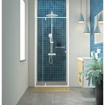Sealskin Contour Draaideur voor nis 100x200 cm, 6 mm helder veiligheidsglas met antikalklaag Mat wit