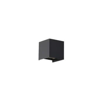 QAZQA wandlamp Edwin 2-lichts 6W zwart aluminium