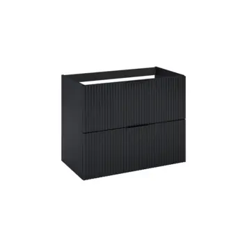Atlantic wastafelonderkast Raff zwart ribbelfront 80 x 45,2 x 63,5 cm
