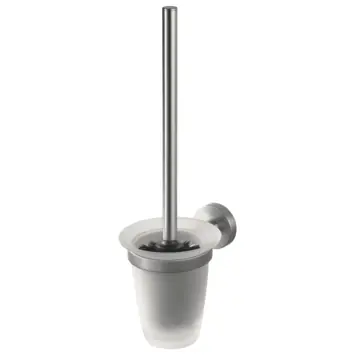Haceka Kosmos toiletborstelset glas RVS look geborsteld mat