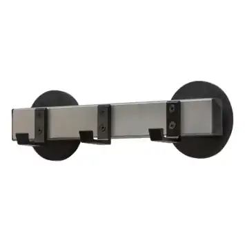 V-Part wandkapstok magnetisch met 3 haken - aluminiumgrijs / zwart