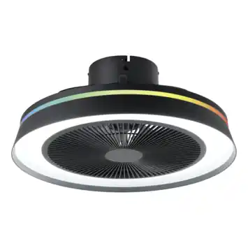 EGLO ventilator met LED verlichting Vallonia 21W Ø48 cm zwart