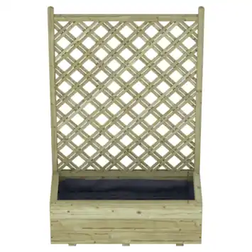 Bloembak met dubbele trellis klimrek grenenhout 40 x 90 x 140 cm