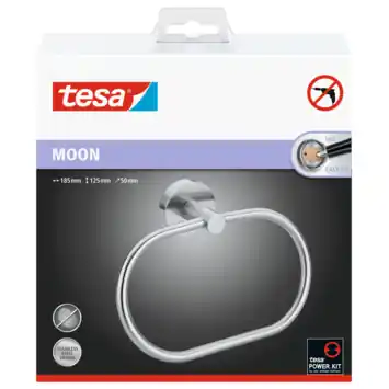 Tesa Moon handdoekring RVS