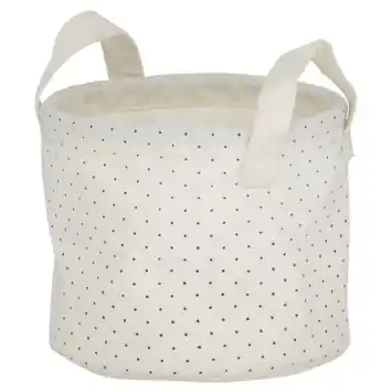 Sealskin Dots mandje ecru rond textiel