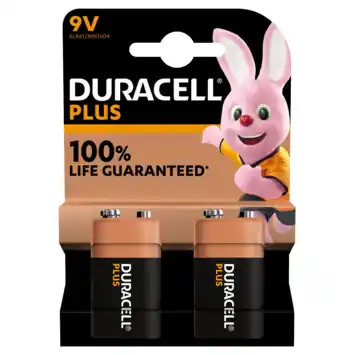 Duracell Batterij 9V Alkaline AA Plus 2 stuks