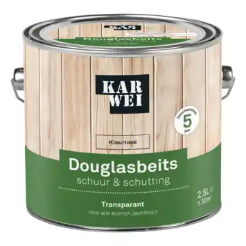 KARWEI douglas beits Schuur & Schutting transparant kleurloos 2,5 liter