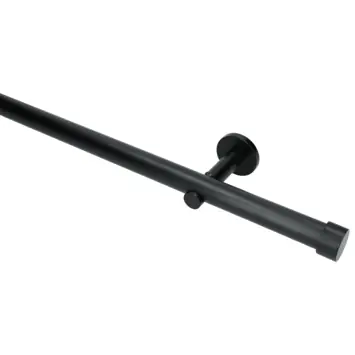28 mm gordijnroede Modern zwart staal complete set 240 cm