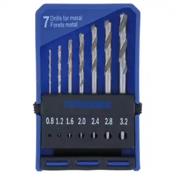 Dremel multitool accessoires - borenset precisie voor hout / zacht metaal - 7-delig - 0,8 tot 3,2 mm