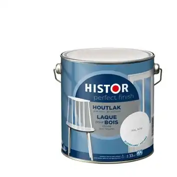 Histor Perfect Finish houtlak zijdeglans RAL 9016 wit 2,5 liter