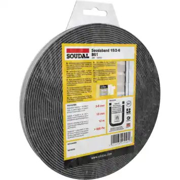 Soudal gecomprimeerde zwelband 2-6mm, 15mm breed en 12m lang