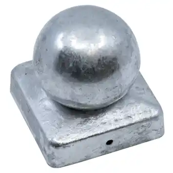 Afdekkap paalbol tuinpaal verzinkt 7x7 cm