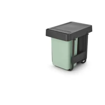 Brabantia Sort & Go Inbouw Prullenbak - 2 x 15 l - Jade Green/Dark Grey