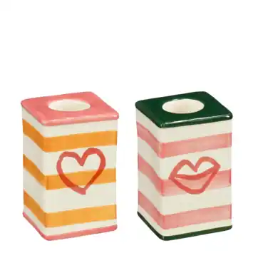 Bliss kandelaar roze oranje - l5xb5xh8cm
