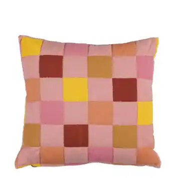 Kussen l.roze blocks - l45xb45xh10cm