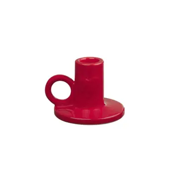 Keramieken kandelaar rood 9,5x8,5x6,5cm