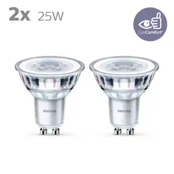 Philips LED spot GU10 25W 2 stuks niet dimbaar